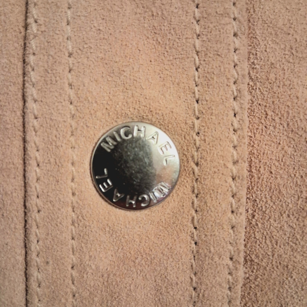 MICHAEL KORS Leather Skirt Knee Length in Cream | Size: 10 - Picture 9 of 16